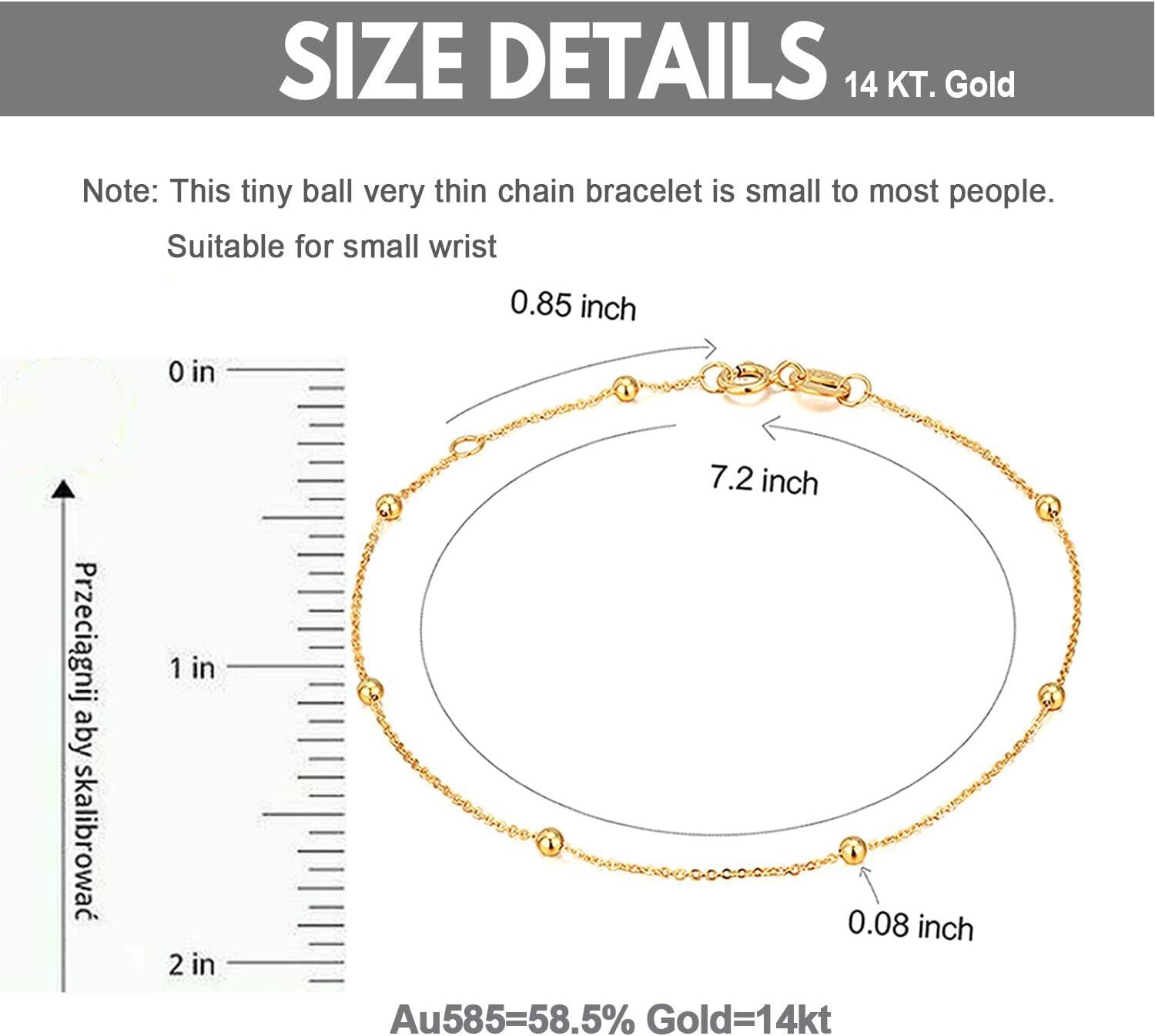 14K Gold Perlenkettenarmband