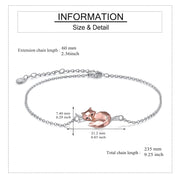 925 Sterling Silber Fuchs Charm Armband