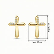 Diamond Accent Cross Stud Earrings – sterling silver earrings, front view