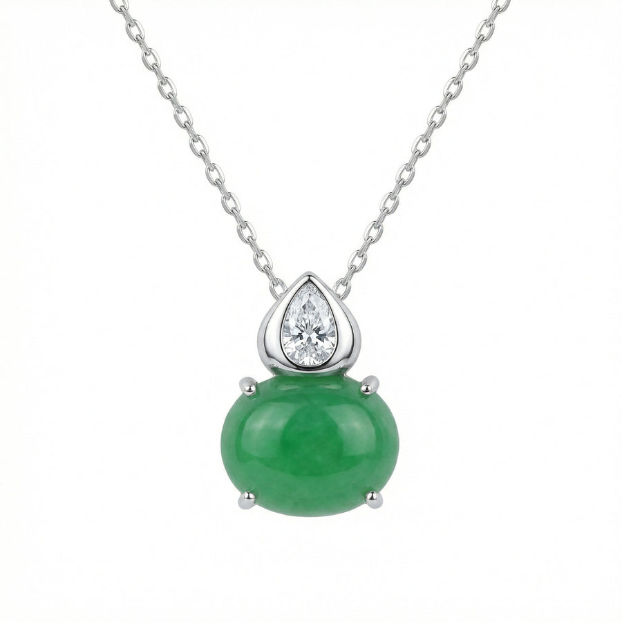 Jade Teardrop Diamond Necklace – jade necklace