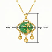 Emerald Green Floral Triple Dangle Necklace – emerald earrings, close-up