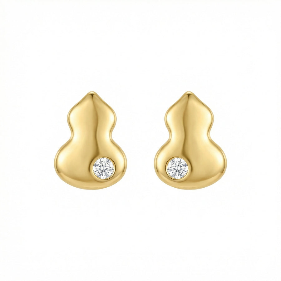 Diamond-Accent Wulu Gourd Studs – sterling silver earrings