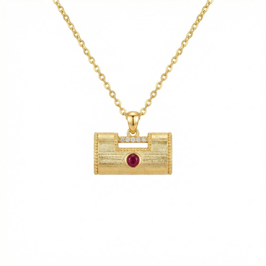 Textured Longevity Lock Necklace – sterling silver necklace