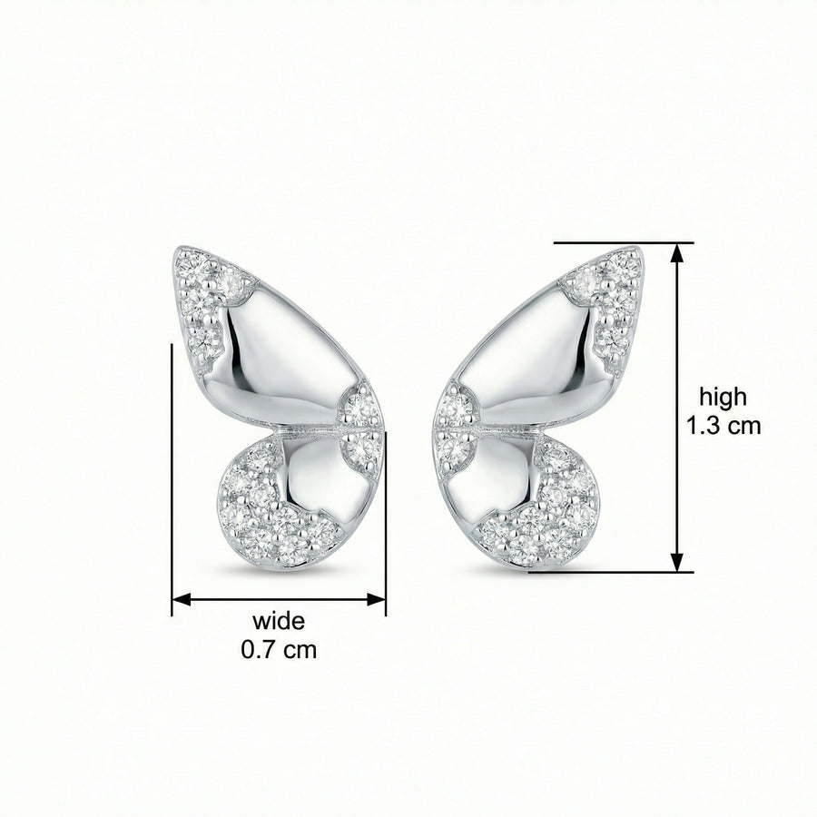 Butterfly Wing Studs, White Metal – sterling silver earrings