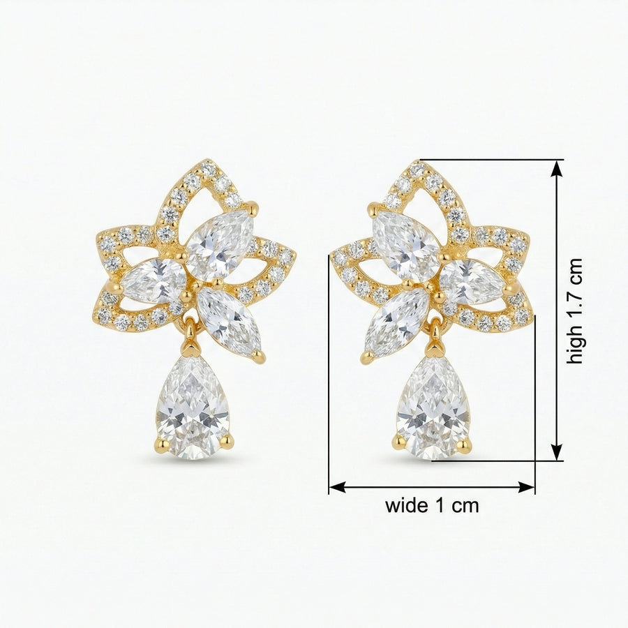 Marquise Butterfly Silhouette Earrings – sterling silver earrings, front view