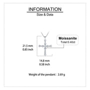 Silver Cross Necklace with Moissanite – moissanite necklace, styling detail
