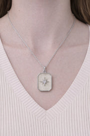 Stainless Steel North Star Necklace – sterling silver necklace, side detail