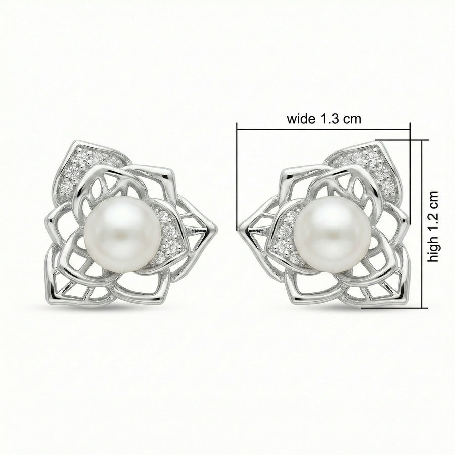Pearl Blossom Stud Earrings – pearl earrings