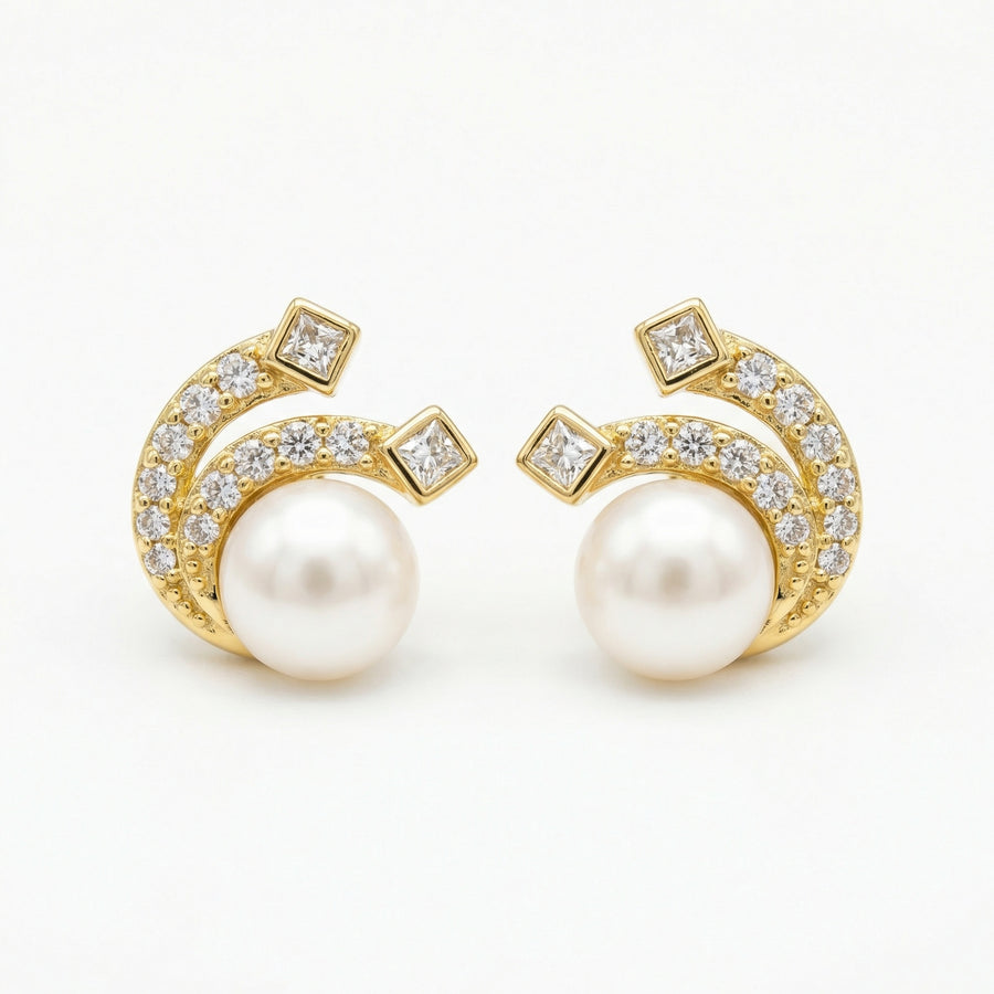Pearl Swirl Stud Earrings, Lustrous – pearl earrings