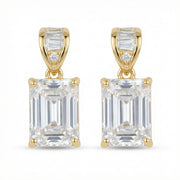 Emerald-Cut Crystal Drop Earrings – crystal earrings, front view