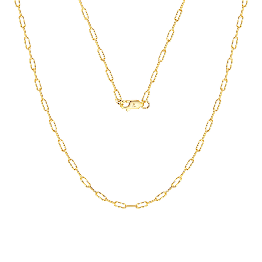 18K Gold Paperclip Chain, Italian Made – gold-plated necklace