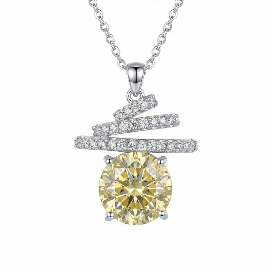 Citrine-Tone Spiral Pendant Necklace – sterling silver necklace