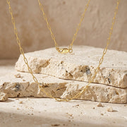 18K Gold Paperclip Chain, Italian Made – gold-plated necklace, front view