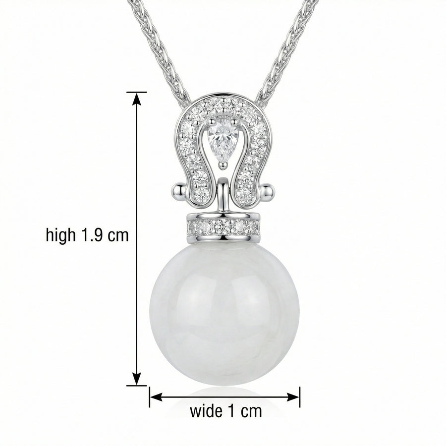 Horseshoe Pearl Necklace – pearl necklace, front view