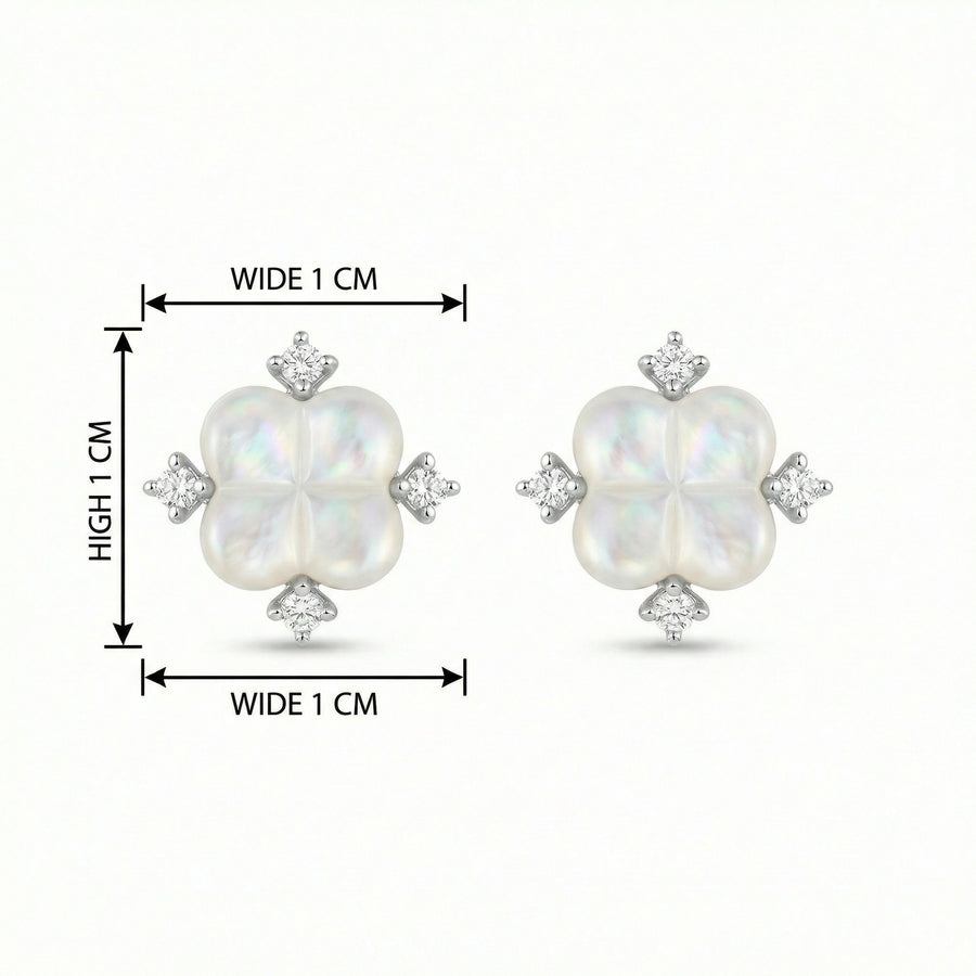 Mother-of-Pearl Clover Stud Earrings – mother-of-pearl earrings