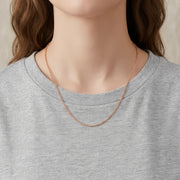 Rose Gold Italian Rope Chain Necklace – gold-plated necklace, side detail