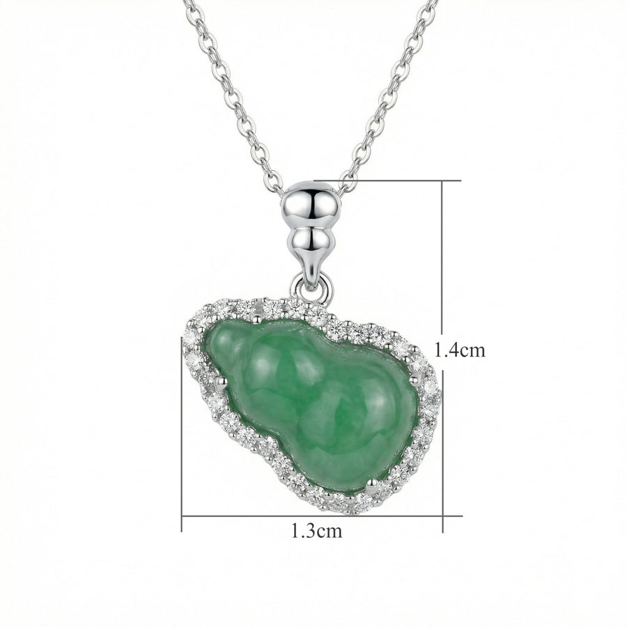 Irregular Jadeite Gourd Halo Necklace – jade necklace