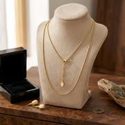 Gold Snake Chain Necklace – gold-plated necklace, close-up