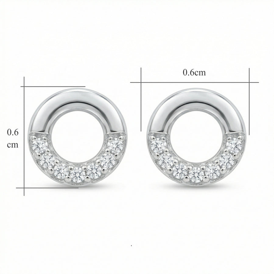 Pavé Open Circle Stud Earrings – sterling silver earrings