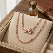Rose Gold Italian Rope Chain Necklace – gold-plated necklace, front view