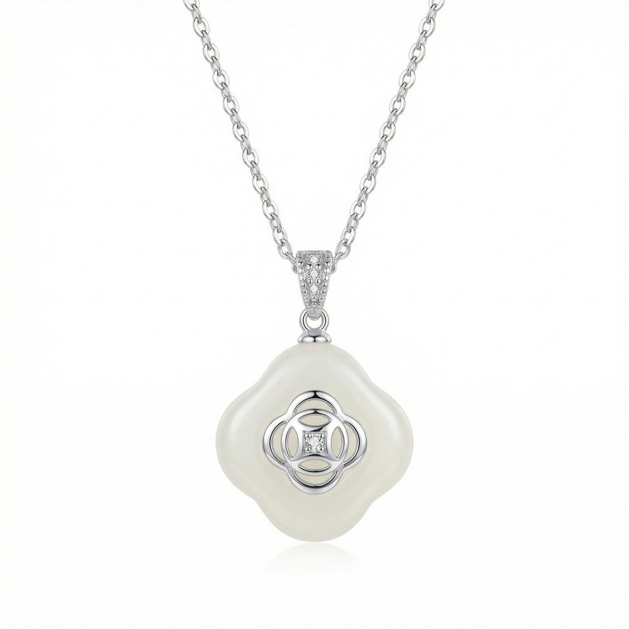 Diamond Flower Pearl Pendant Necklace – pearl necklace