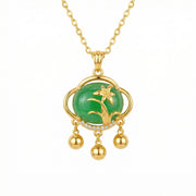 Emerald Green Floral Triple Dangle Necklace – emerald earrings