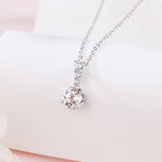 Triple Moissanite Graduated Necklace – moissanite necklace, side detail