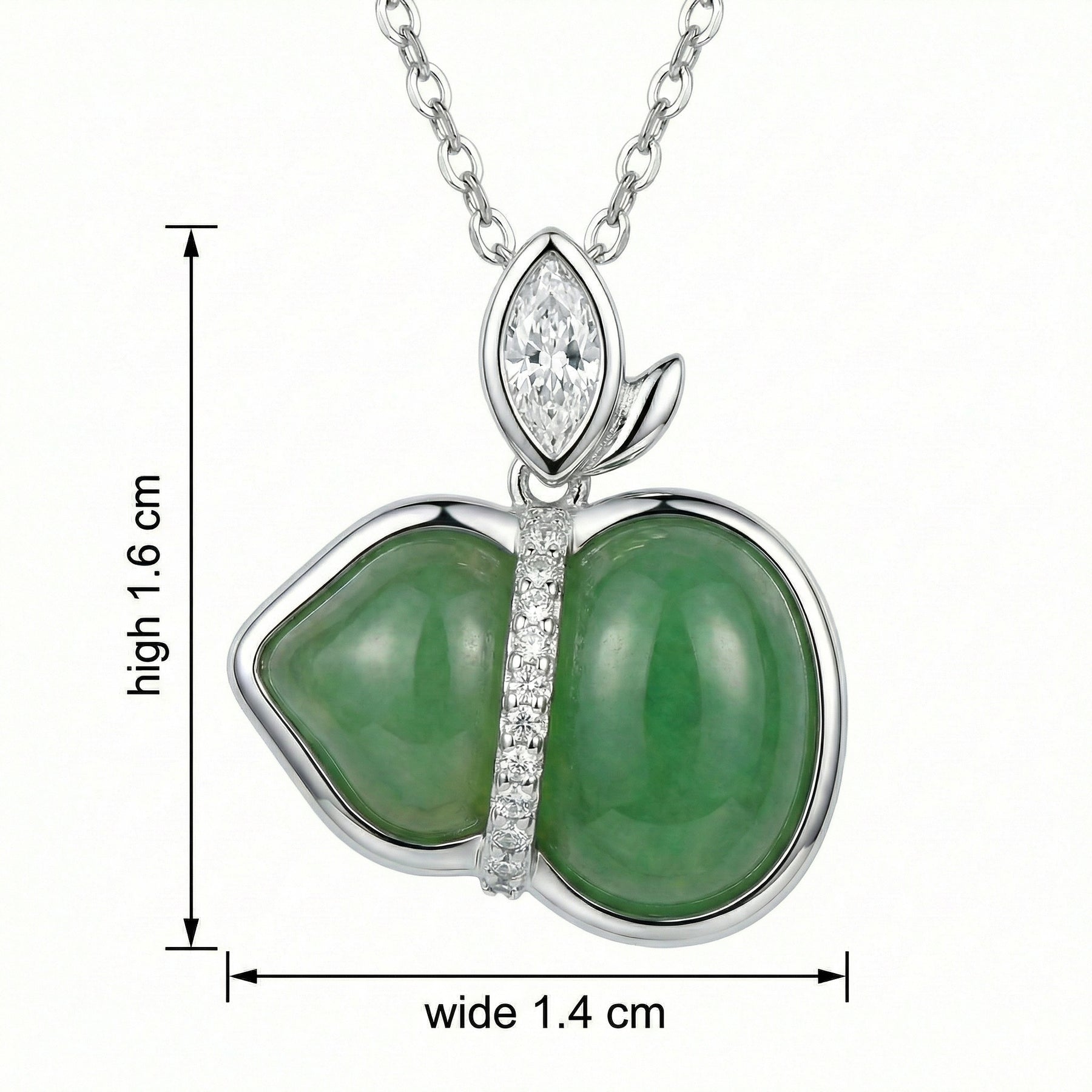 Apple Green Jade Diamond Necklace – jade necklace, close-up