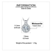 Moissanite Halo Pendant Necklace – moissanite necklace, front view