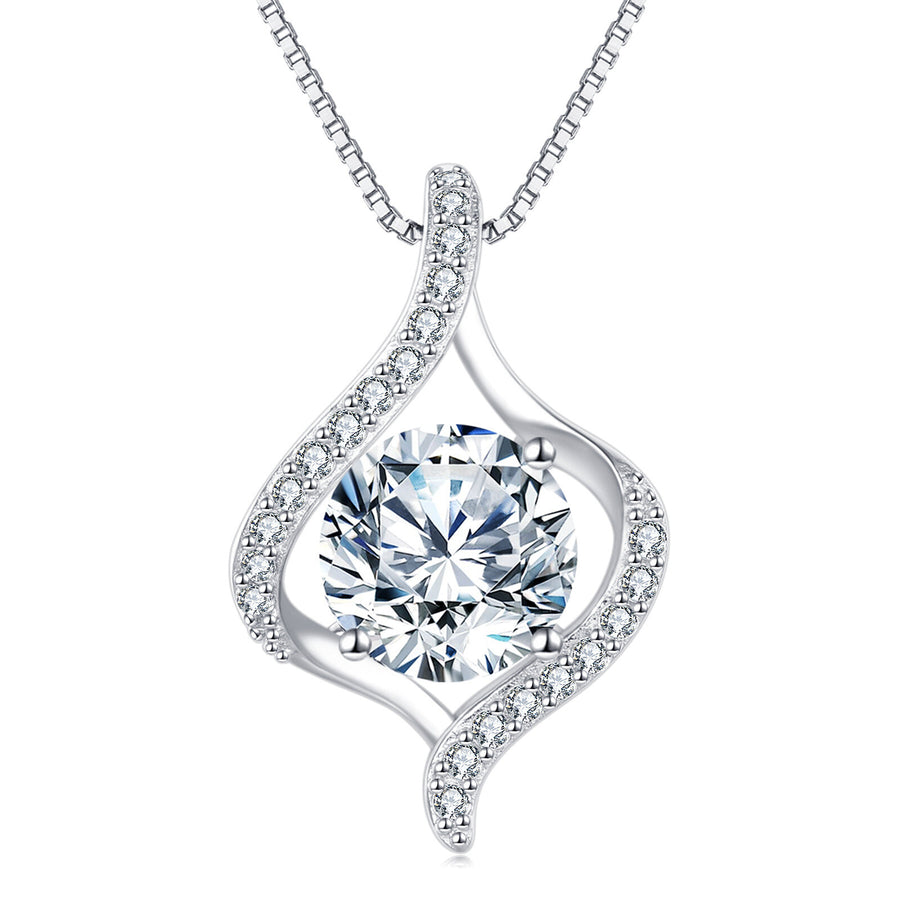 Twisted Moissanite Pendant Necklace – moissanite necklace