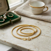 Italian Gold Wheat Chain Necklace – gold-plated necklace, front view
