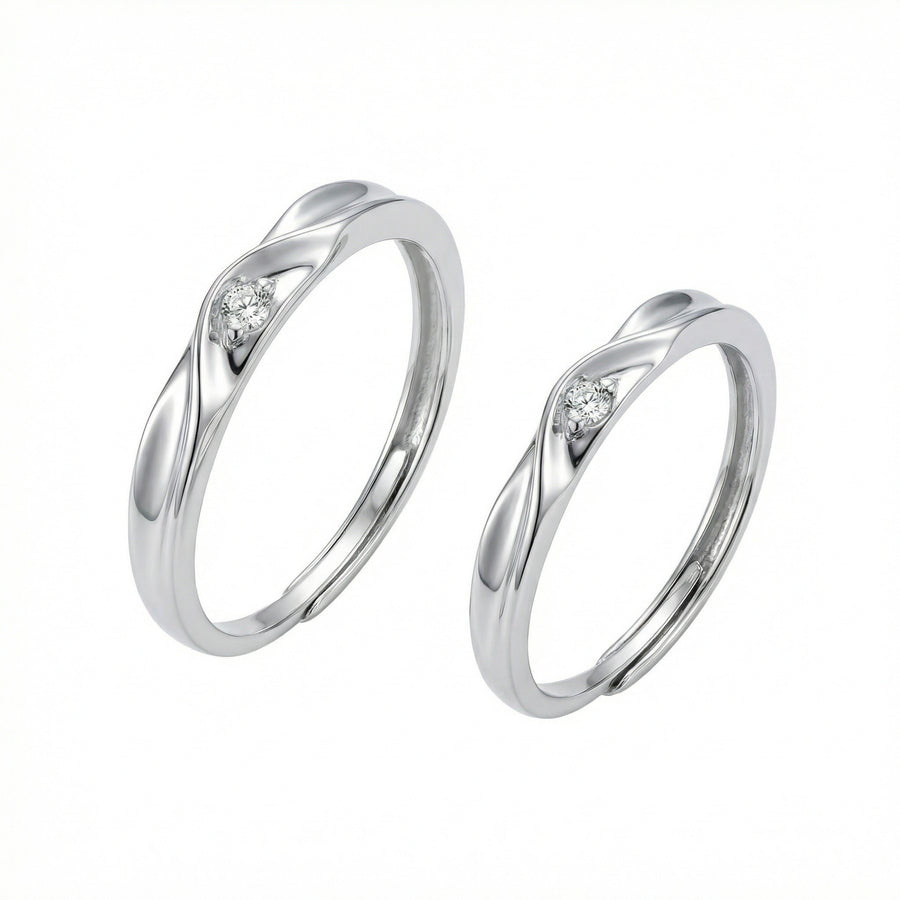Twisted Silver Couple Rings – sterling silver ring