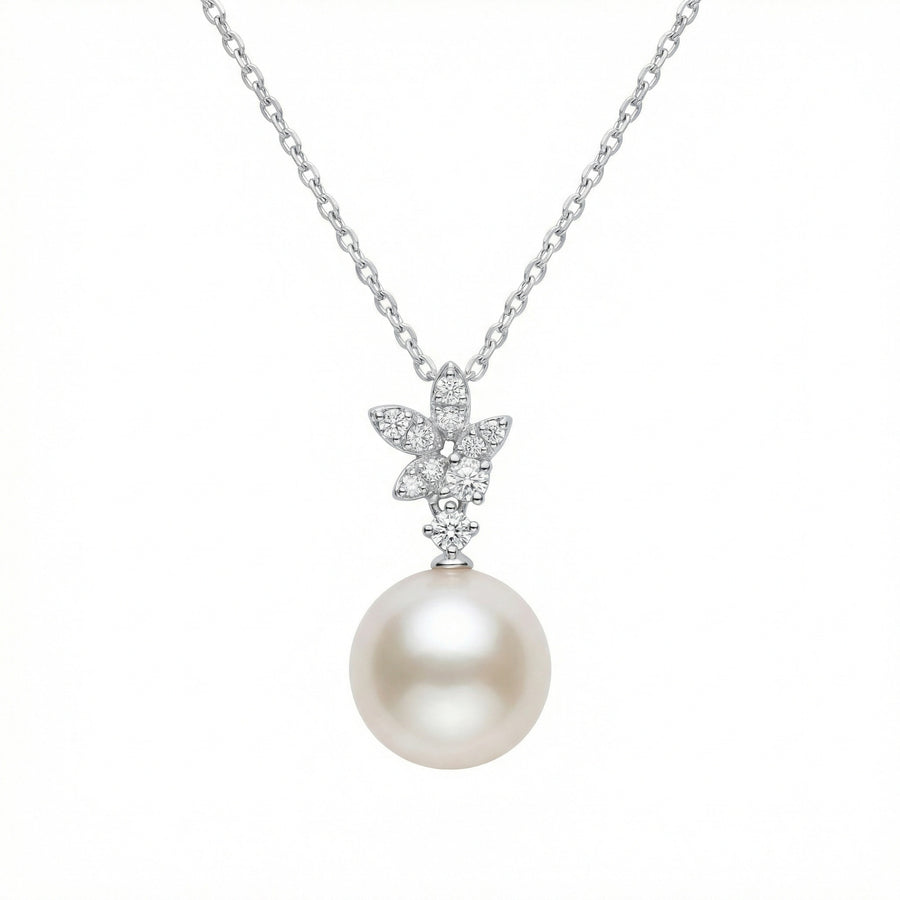 Pearl Leaf Motif Pendant Necklace – pearl necklace