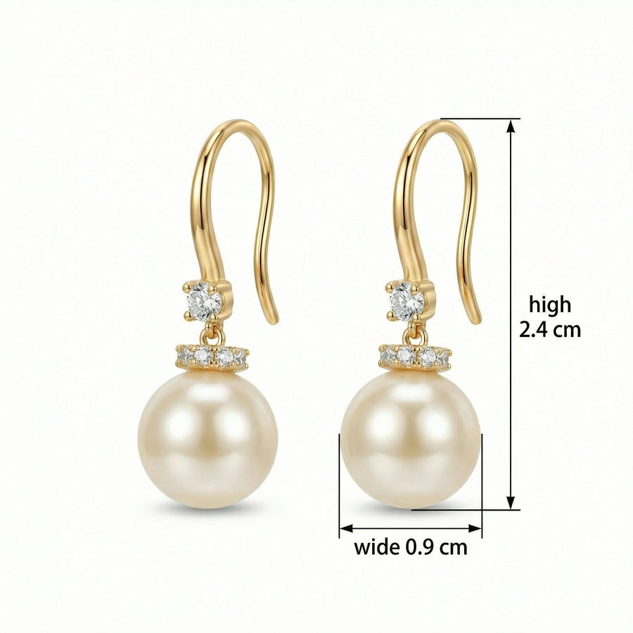 Pearl Drops with Polished Hooks – pearl earrings