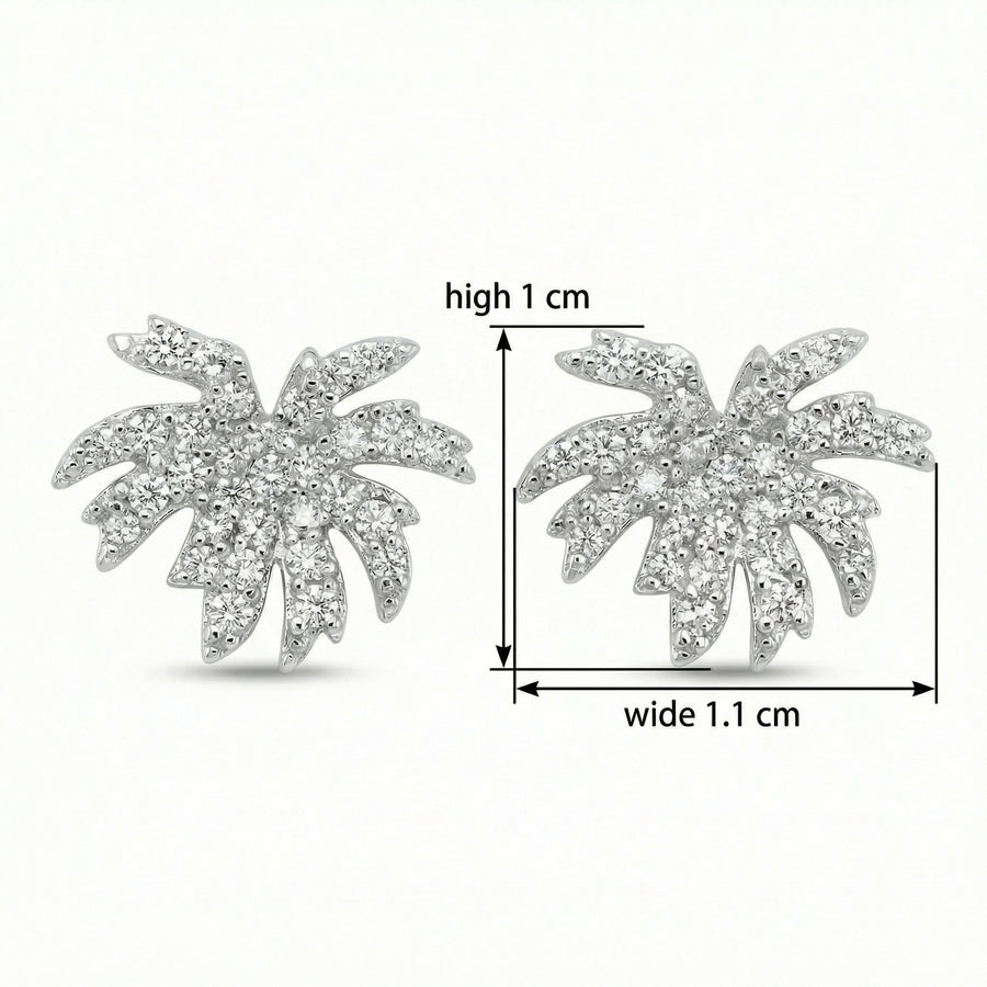 Shimmering Palm Tree Stud Earrings – sterling silver earrings
