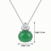 Jade Teardrop Diamond Necklace – jade necklace, close-up