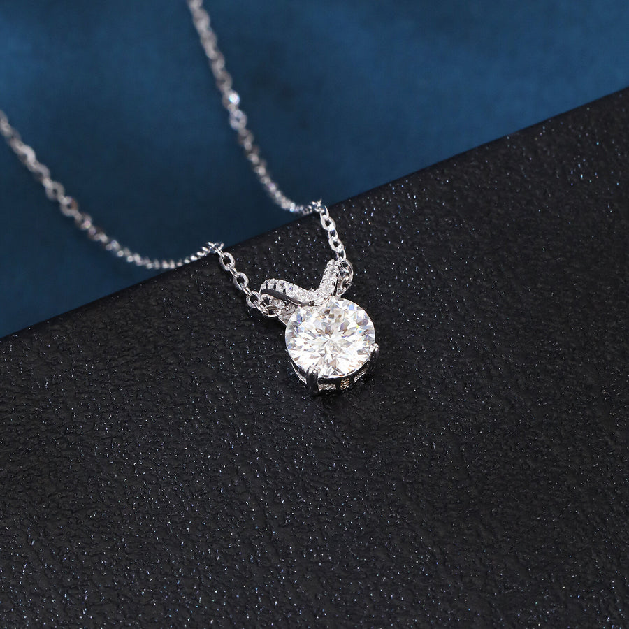 Solitaire Moissanite V-Chain Necklace – moissanite necklace