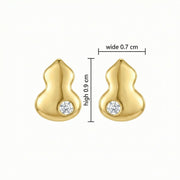 Diamond-Accent Wulu Gourd Studs – sterling silver earrings, front view