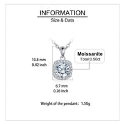 Square Halo Moissanite Necklace – moissanite necklace, side detail