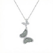 Butterfly Jade Diamond Necklace – jade necklace, side detail