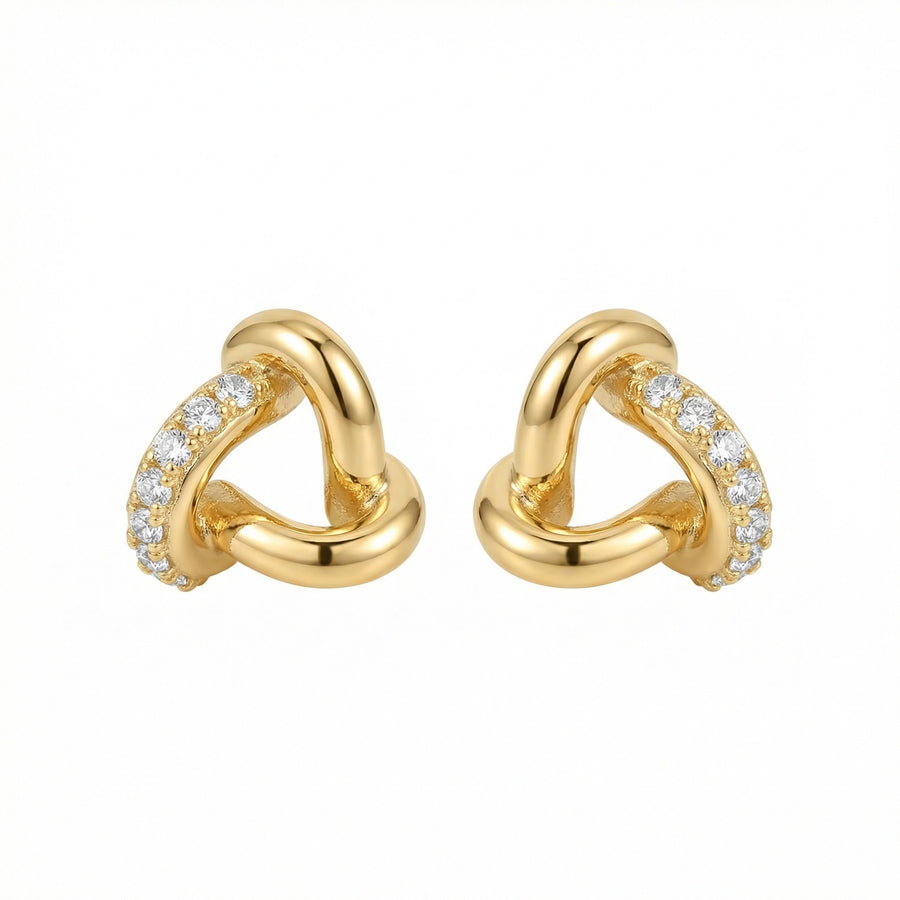 Interlocking Three-Loop Knot Studs – sterling silver earrings