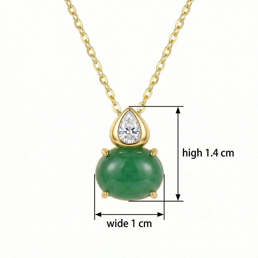 Pear-Shaped Jadeite Diamond Necklace – jade necklace