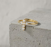 Gold Cross Ring with CZ Accents – zircon ring, side detail