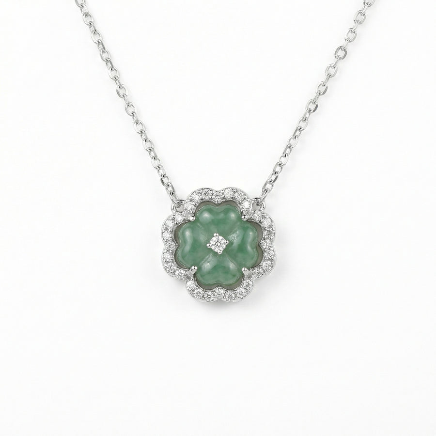 Green Jade Clover Pendant Necklace – jade necklace