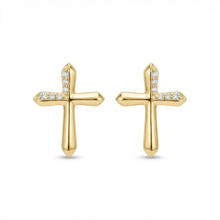 Diamond Accent Cross Stud Earrings – sterling silver earrings