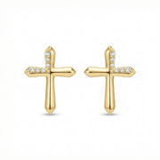 Diamond Accent Cross Stud Earrings – sterling silver earrings