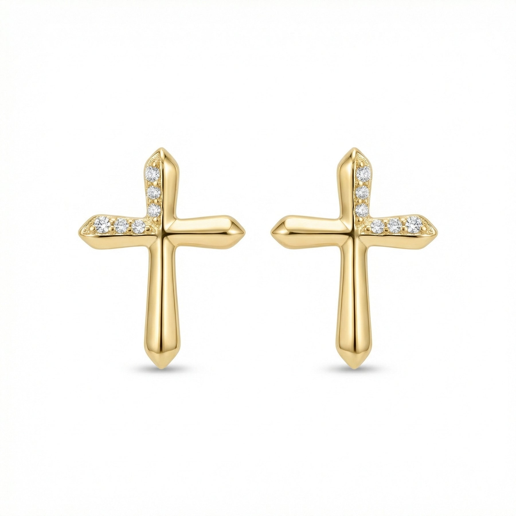 Diamond Accent Cross Stud Earrings – sterling silver earrings