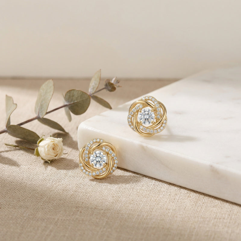 Swirl Knot Stud Earrings – sterling silver earrings