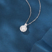 Moissanite Halo Pendant Necklace – moissanite necklace, side detail