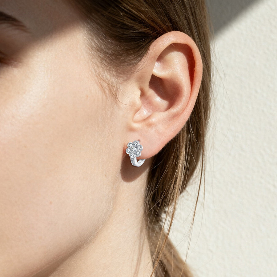 Luxury Floral Moissanite Earrings – moissanite earrings, front view